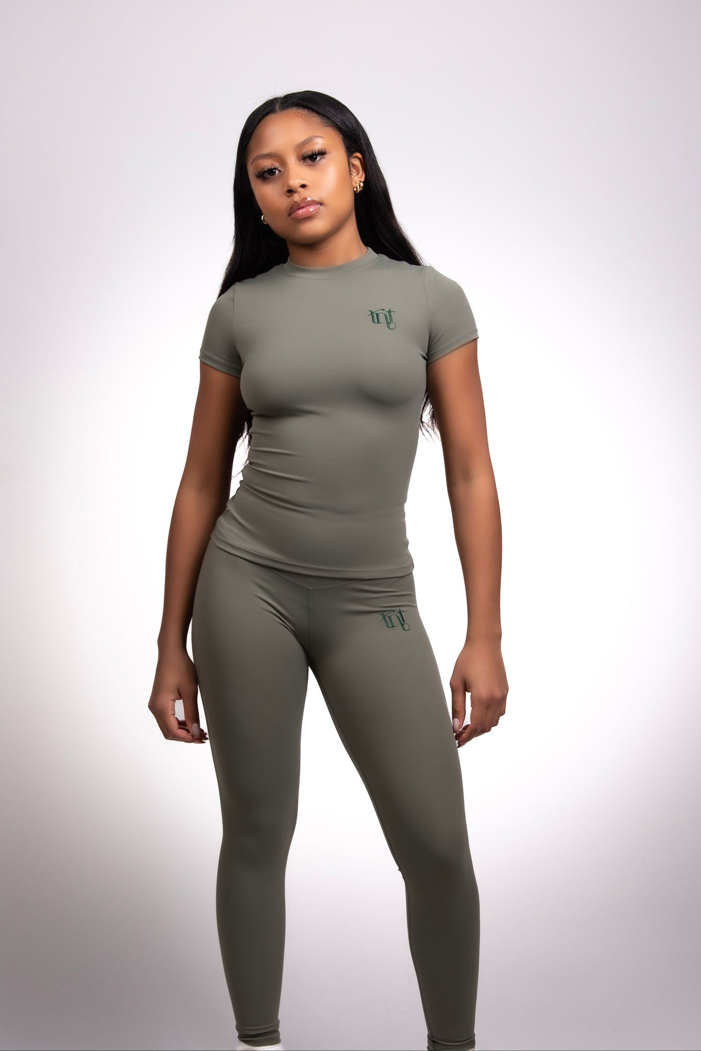 Leggings sin costuras color verde militar/salvia