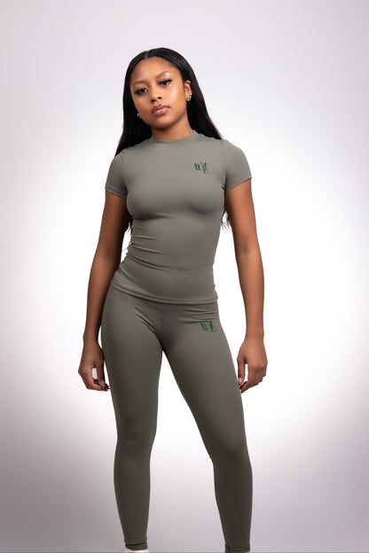 Leggings sin costuras color verde militar/salvia
