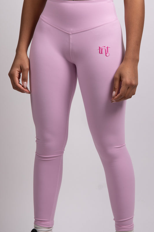 Leggings sin costuras en color rosa bebé y magenta