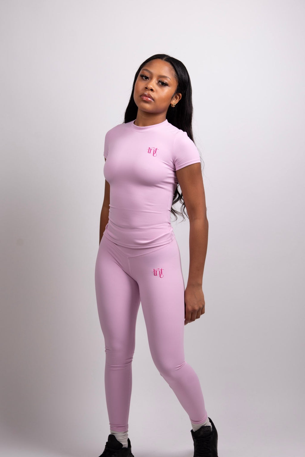 Baby Pink/Magenta Short Sleeve Compression Top