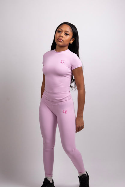 Leggings sin costuras en color rosa bebé y magenta