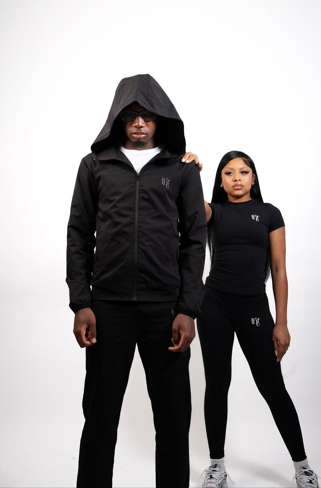 Black/Charcoal Tracksuit Bottoms