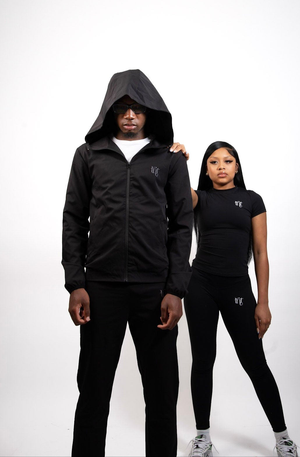 Black/Charcoal Tracksuit Bottoms